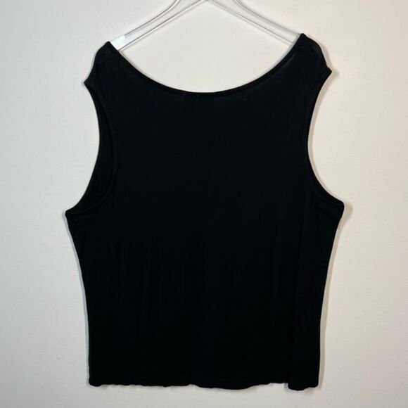 Merona Women's Size 1X Plus Size Black Rayon Tank Top Shirt - Picture 2 of 5